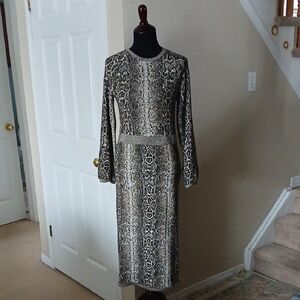 Zara Long Sleeve Snake Print Dress